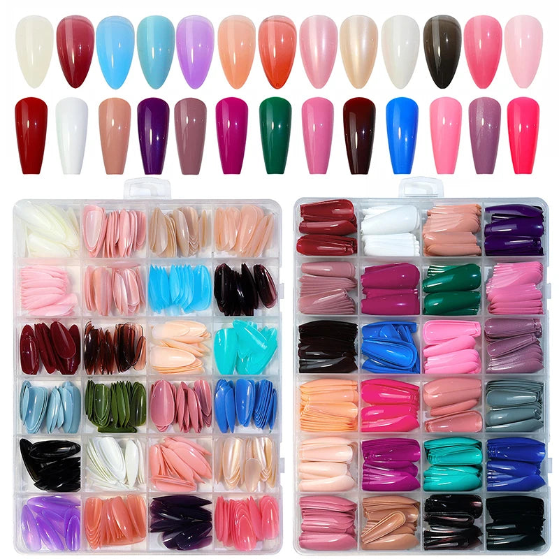 576 box Colorful Fake Nails Acrylic