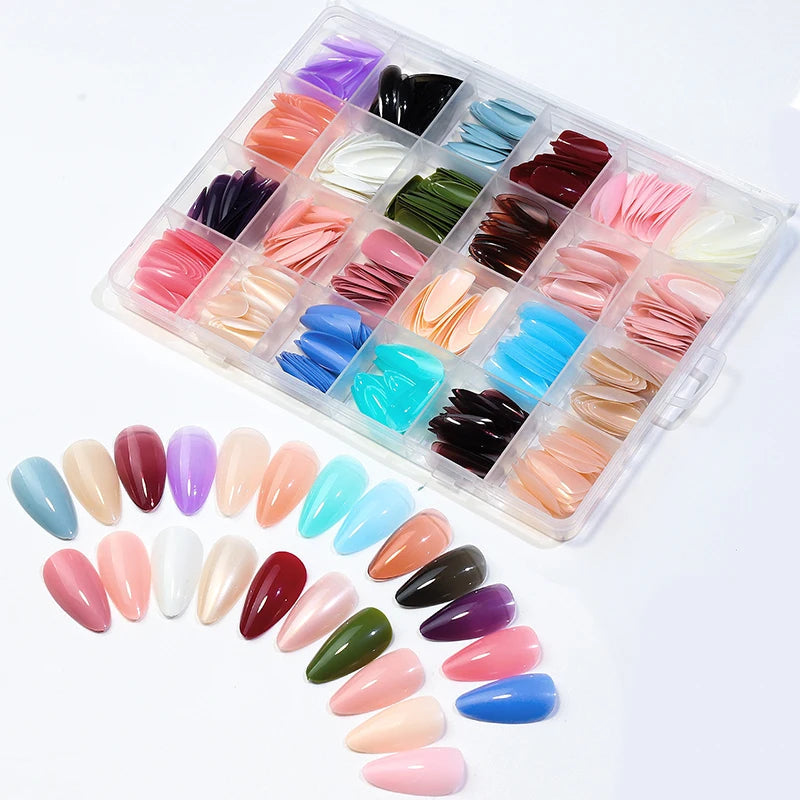 576 box Colorful Fake Nails Acrylic
