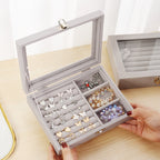 Jewelry Display Box Tray Holder Storage Box Organizer Earrings Bracelet Showcase