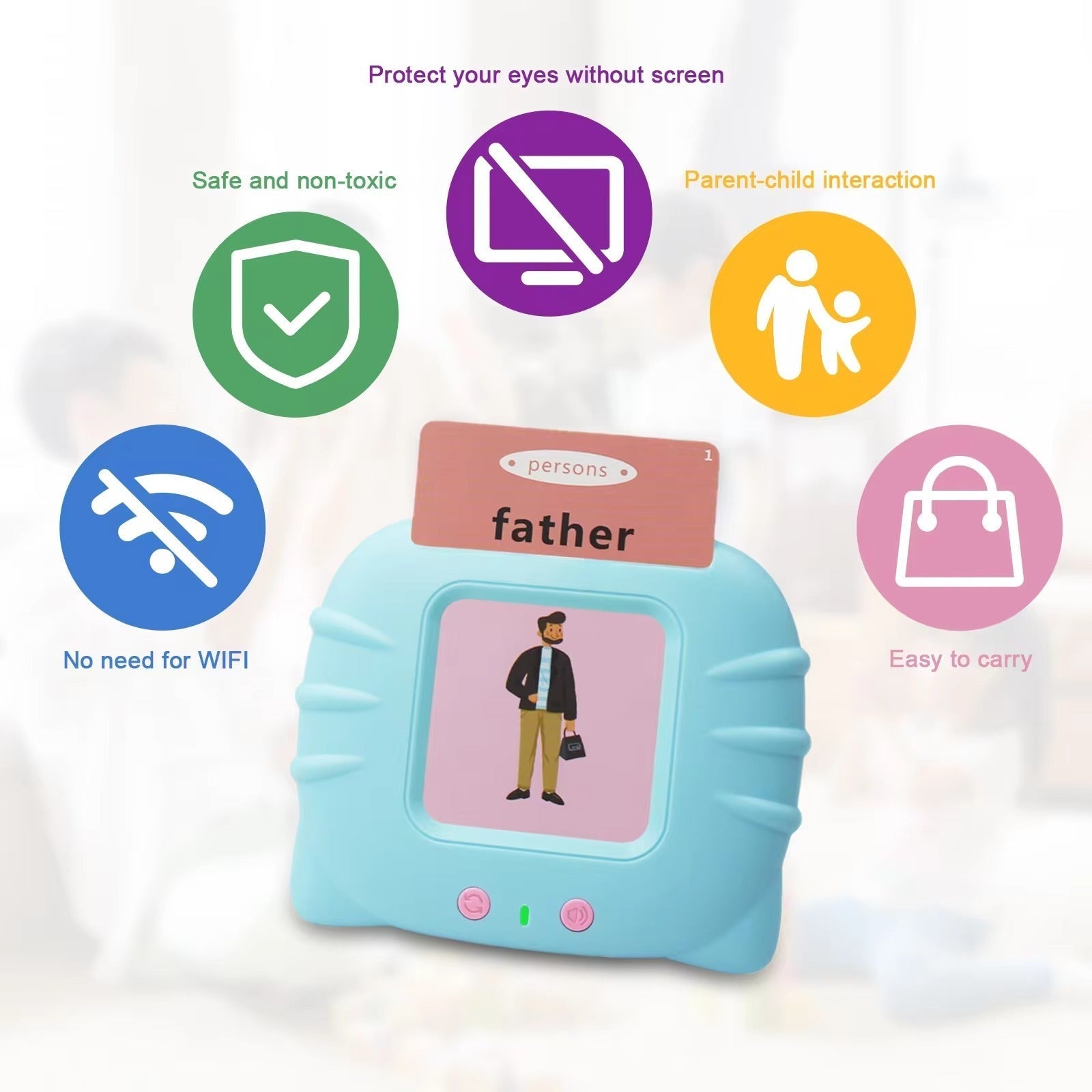 Talking Flash Cards Educational Toy Learn English Words (random Color )